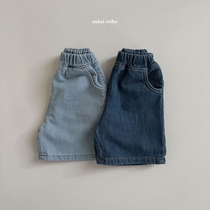 Mini Robe - Korean Baby Fashion - #onlinebabyshop - Point Denim Cropped Shorts - 6