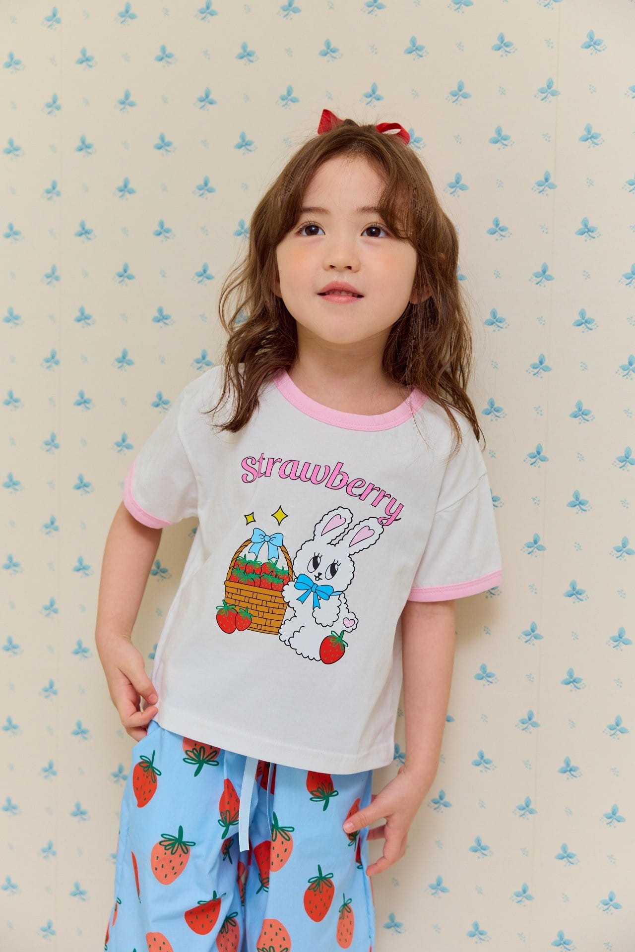 Miniature - Korean Children Fashion - #kidsshorts - Bunny Strawberry Tee