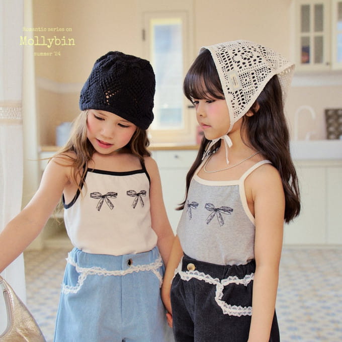 Mollybin - Korean Children Fashion - #Kfashion4kids - Silky Ribbon Sleevelss Tee
