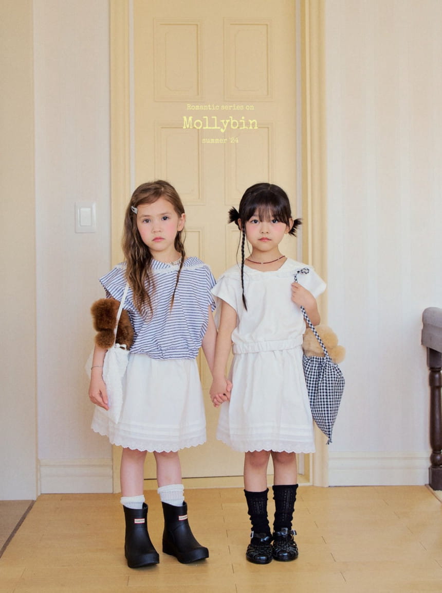 Mollybin - Korean Children Fashion - #kidzfashiontrend - Sailor Lace Tee - 4