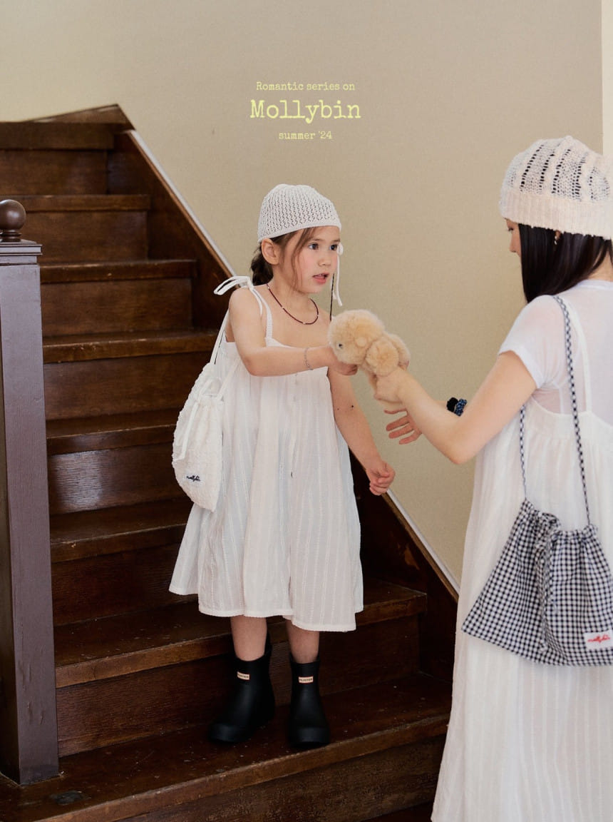 Mollybin - Korean Children Fashion - #discoveringself - Creamy Embroidery One-Piece With Mom - 6