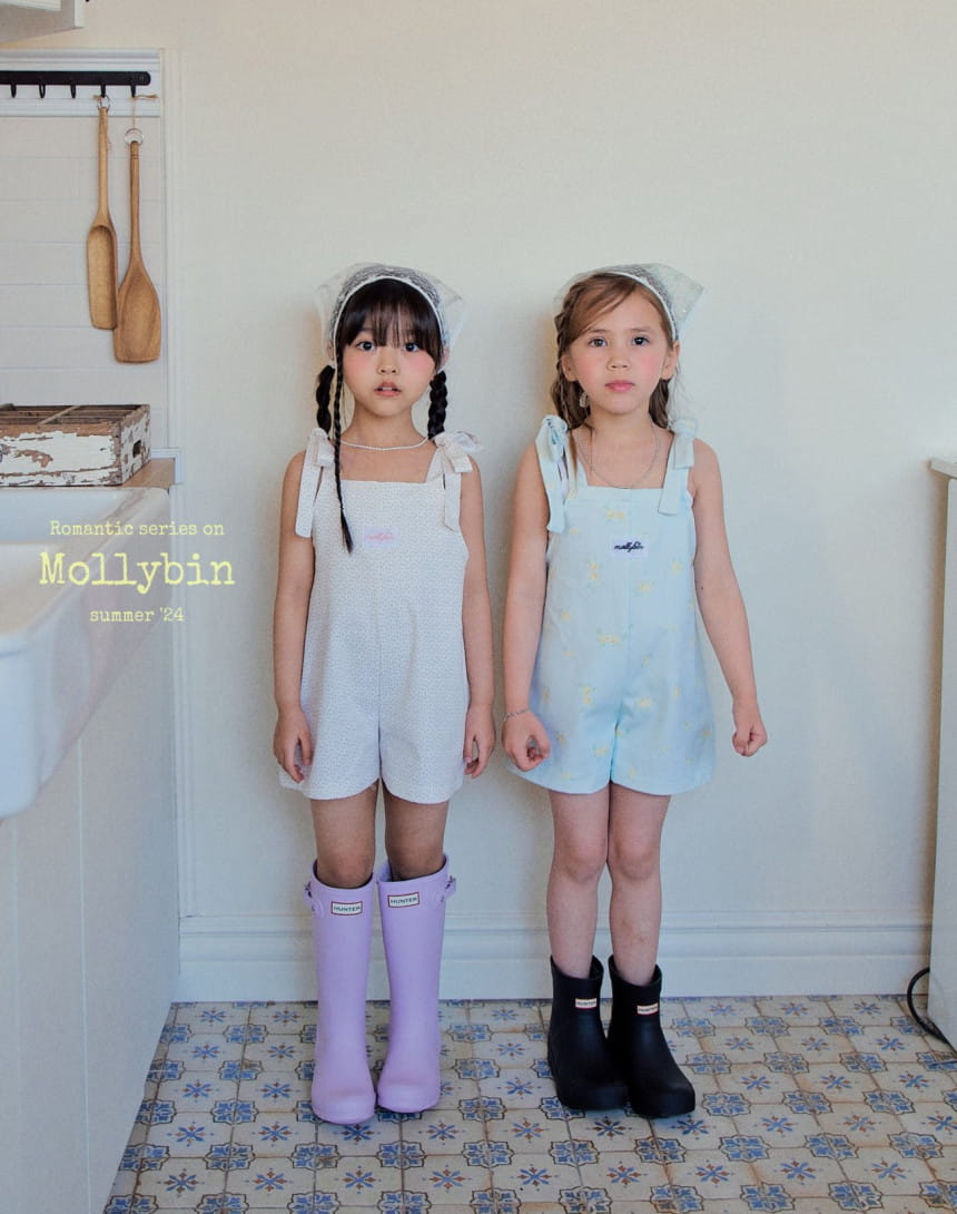 Mollybin - Korean Children Fashion - #designkidswear - Emma Flower Overalls - 4