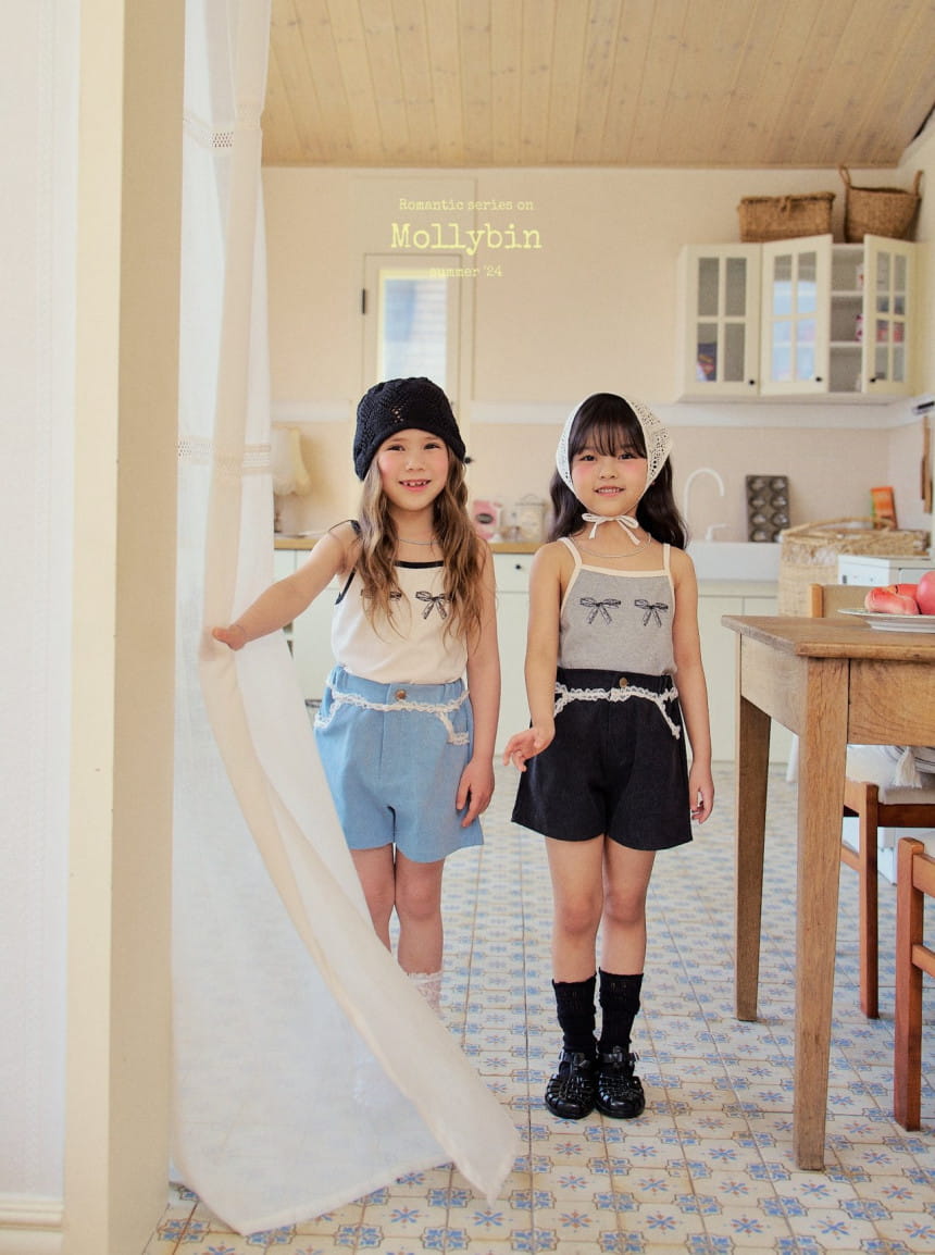 Mollybin - Korean Children Fashion - #discoveringself - Silky Ribbon Sleevelss Tee - 10