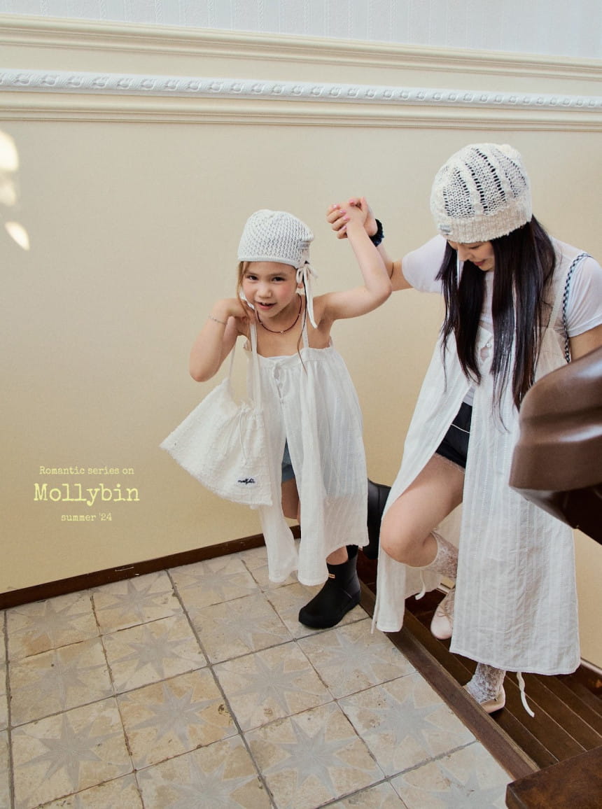 Mollybin - Korean Children Fashion - #kidsshorts - Creamy Embroidery One-Piece With Mom - 8