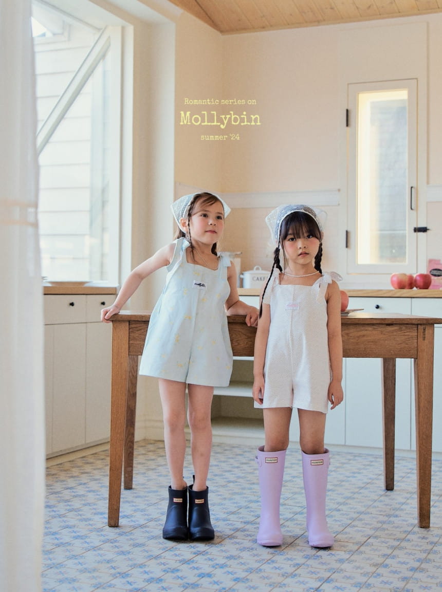 Mollybin - Korean Children Fashion - #kidsshorts - Emma Flower Overalls - 6