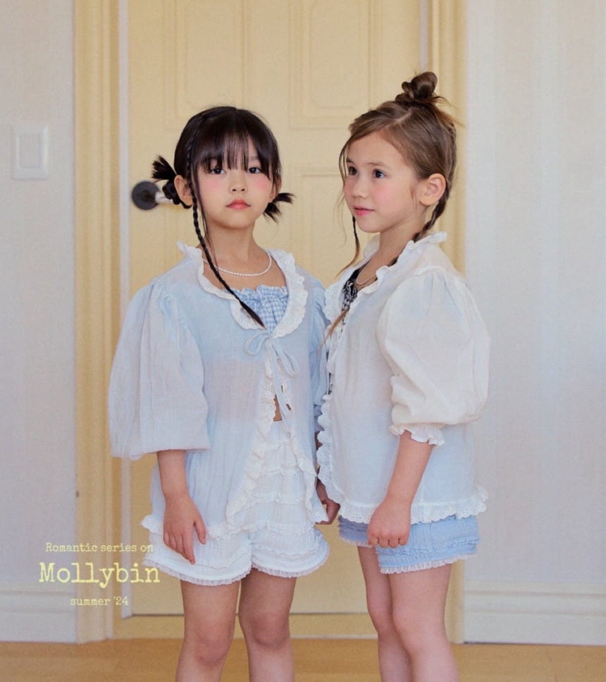 Mollybin - Korean Children Fashion - #kidsshorts - Morgan Lace Cardigan With Mom - 3