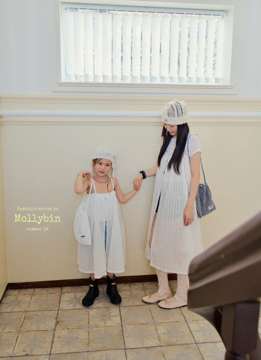 Mollybin - Korean Children Fashion - #kidzfashiontrend - Creamy Embroidery One-Piece With Mom - 10