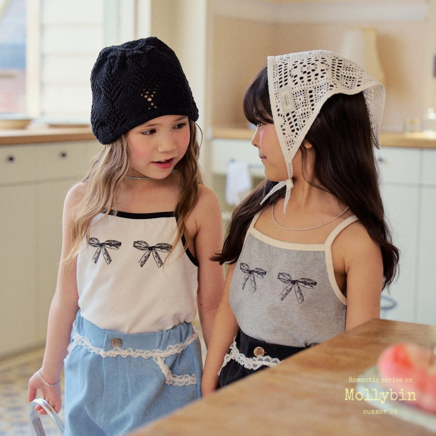 Mollybin - Korean Children Fashion - #magicofchildhood - Silky Ribbon Sleevelss Tee - 4