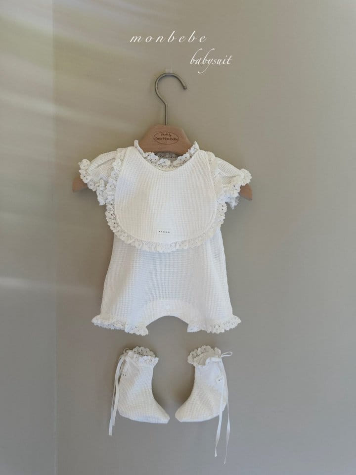 Monbebe - Korean Baby Fashion - #babyboutique - Waffle Short Sleeve Body Suit - 8