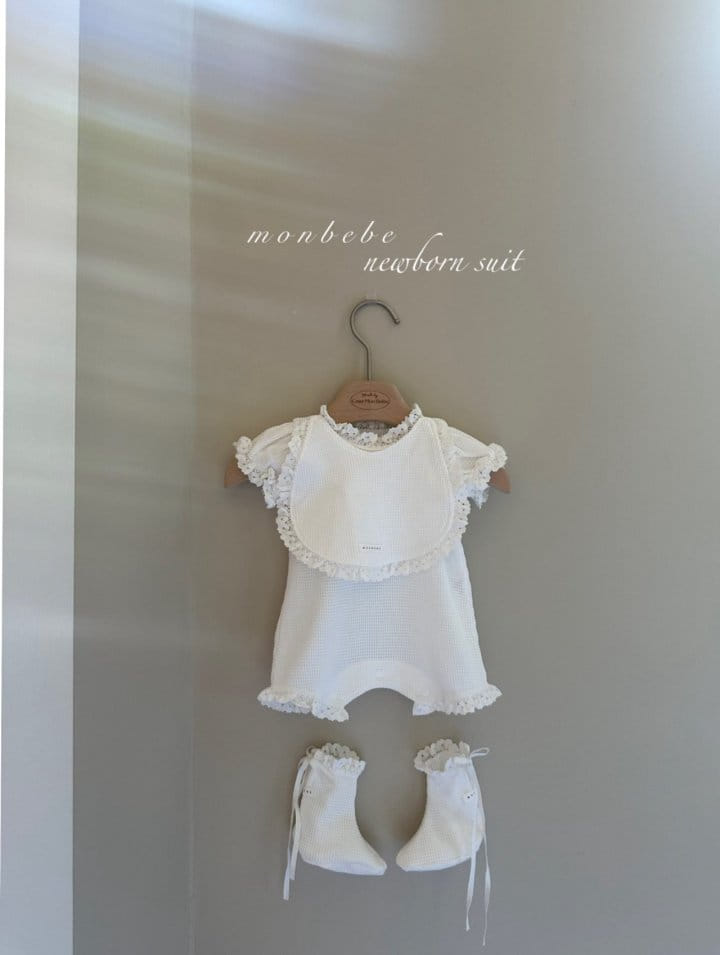 Monbebe - Korean Baby Fashion - #babyoninstagram - Waffle Short Sleeve Body Suit