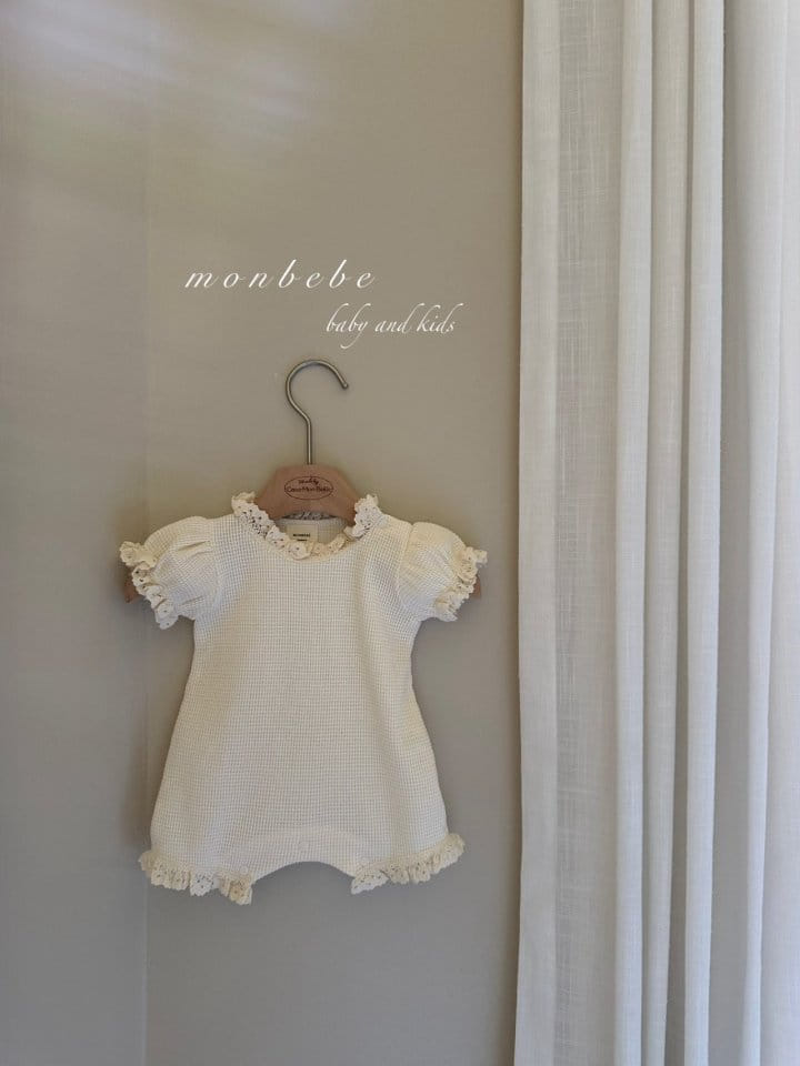 Monbebe - Korean Baby Fashion - #onlinebabyboutique - Waffle Short Sleeve Body Suit - 6