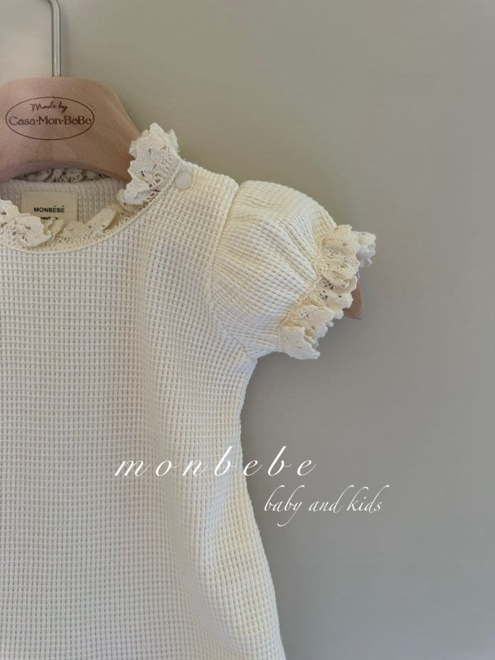 Monbebe - Korean Baby Fashion - #onlinebabyshop - Waffle Short Sleeve Body Suit - 7