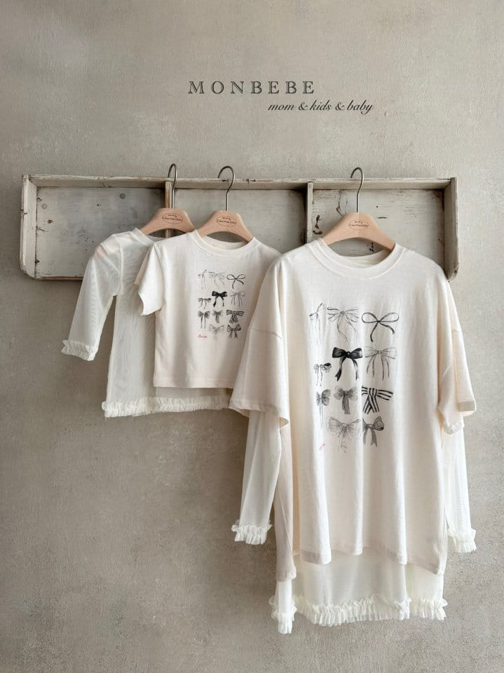 Monbebe - Korean Children Fashion - #kidzfashiontrend - Adult Ribbon Tee - 4