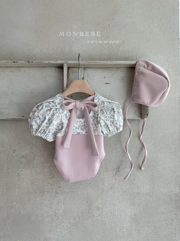 Monbebe - Korean Children Fashion - #childofig - Fleur Swim Suit With Bonnet