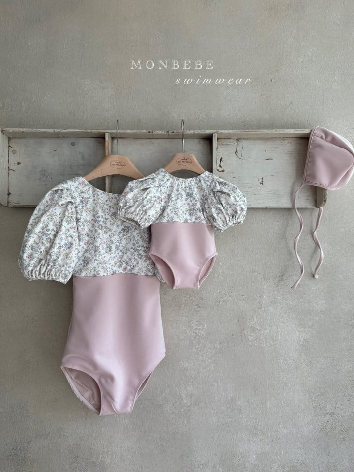 Monbebe - Korean Children Fashion - #childrensboutique - Fleur Swim Suit With Bonnet - 3