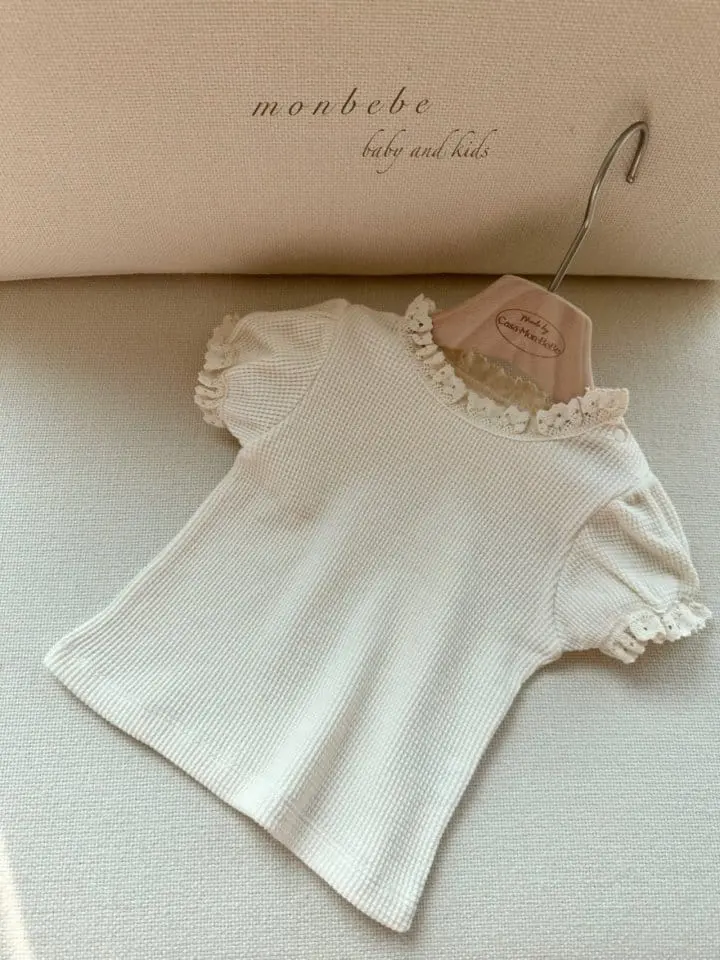 Monbebe - Korean Children Fashion - #childrensboutique - Waffle Short Sleeve Tee - 8