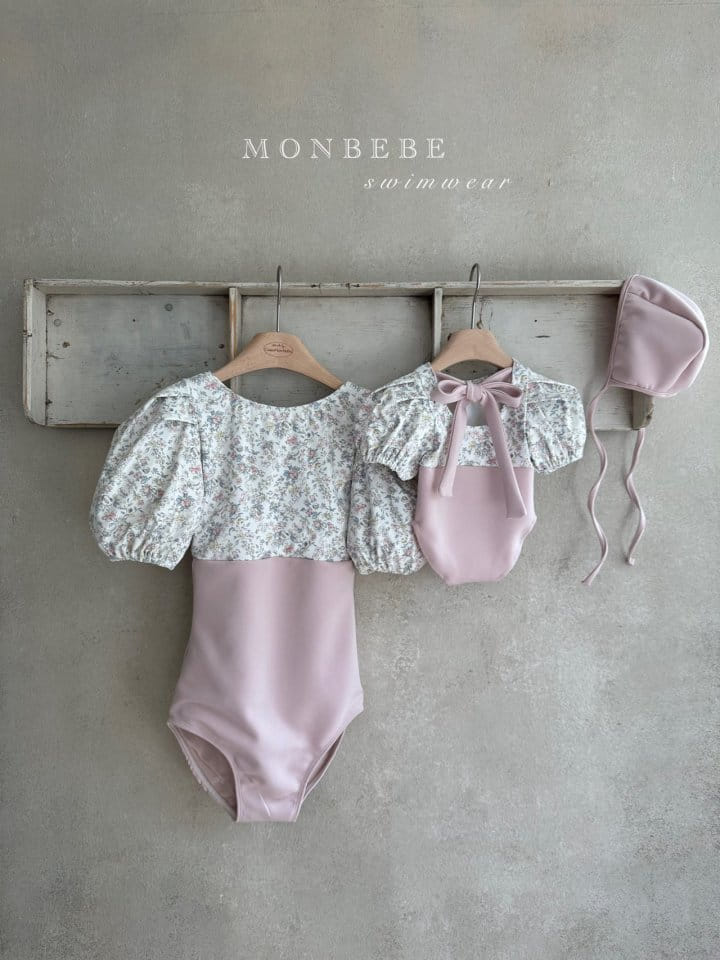 Monbebe - Korean Children Fashion - #childrensboutique - Fleur Swim Suit With Bonnet - 4