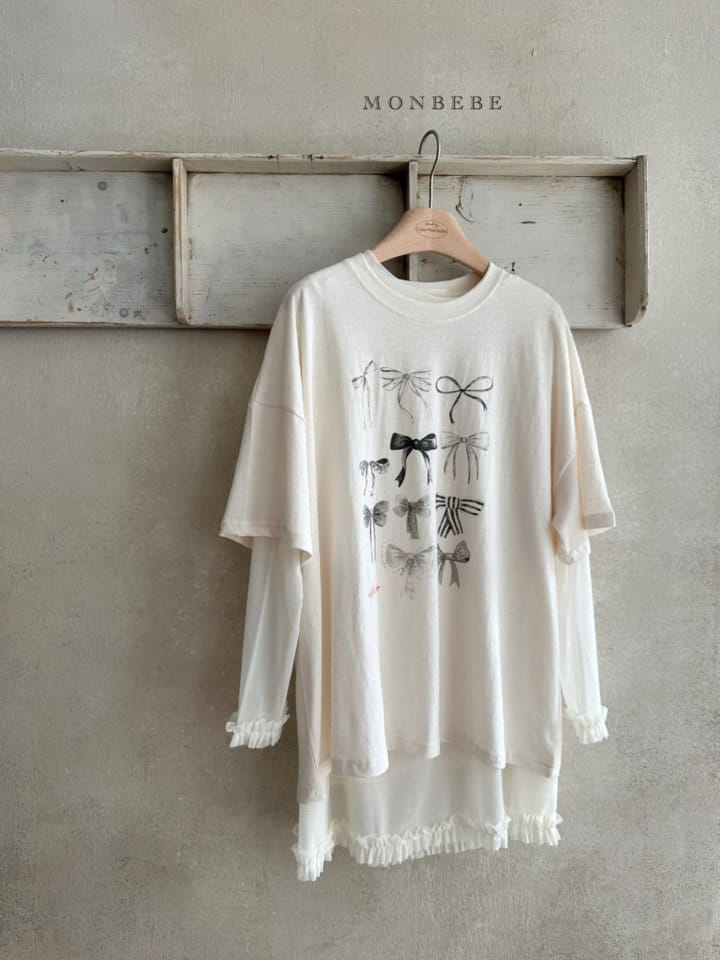 Monbebe - Korean Children Fashion - #kidsstore - Adult Ribbon Tee - 2