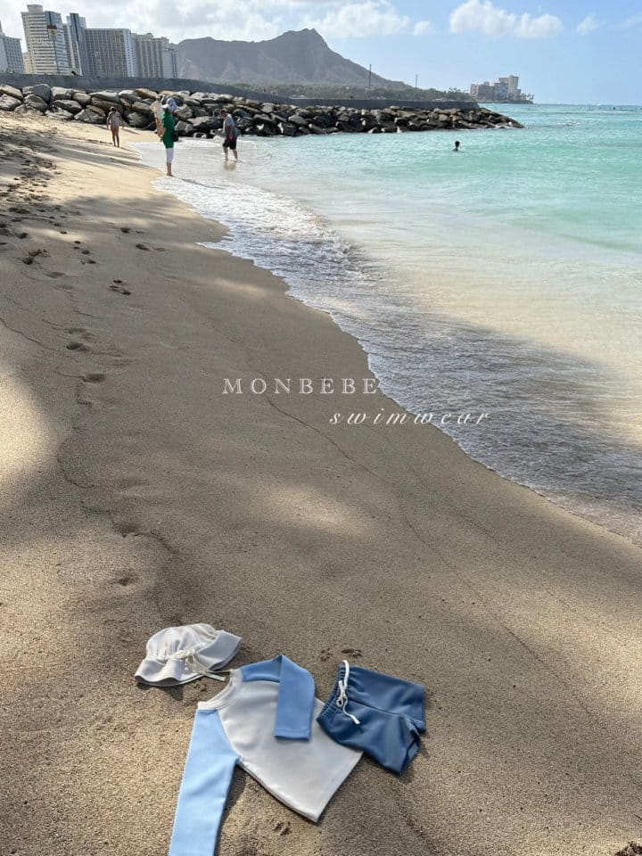 Monbebe - Korean Children Fashion - #magicofchildhood - Multibam Top Bottom Swim Set With Hat - 10