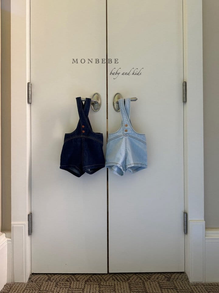 Monbebe - Korean Children Fashion - #minifashionista - Denim Dungarees Short