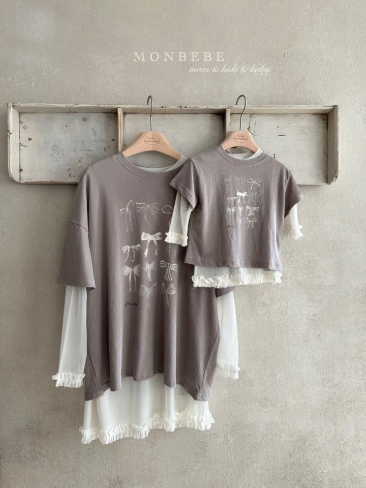 Monbebe - Korean Children Fashion - #prettylittlegirls - Adult Ribbon Tee - 8
