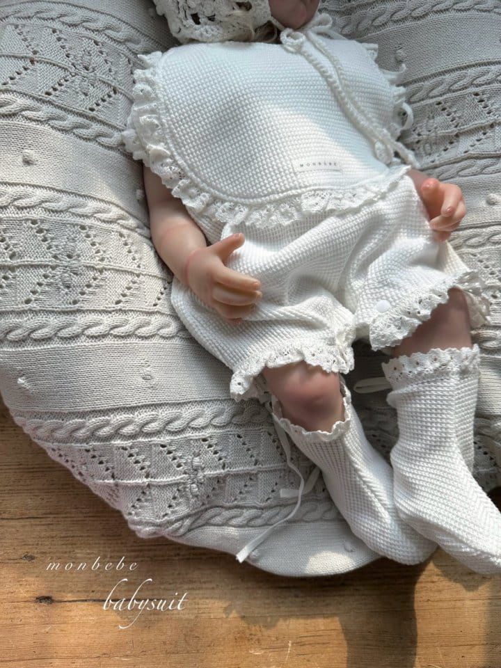 Monbebe - Korean Children Fashion - #prettylittlegirls - Waffle Lace Bib  - 6