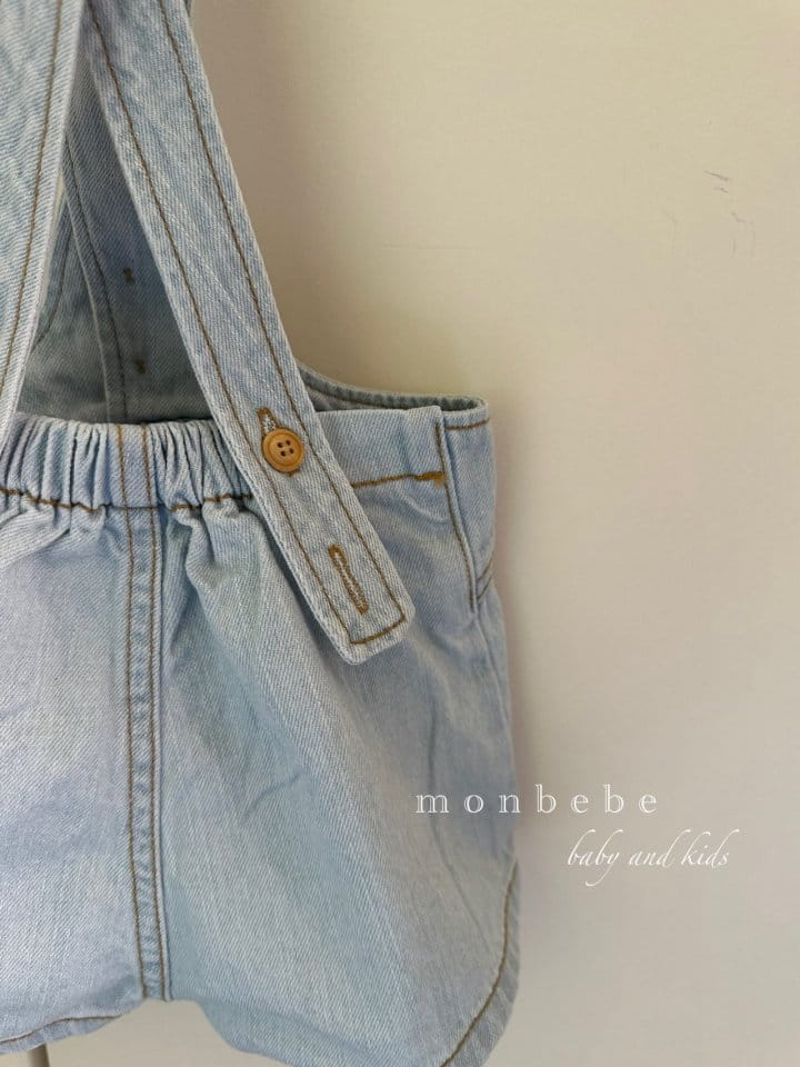 Monbebe - Korean Children Fashion - #stylishchildhood - Denim Dungarees Short - 5