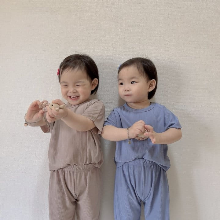 Moran - Korean Children Fashion - #fashionkids - Cool Pleats Top Bottom Set - 8