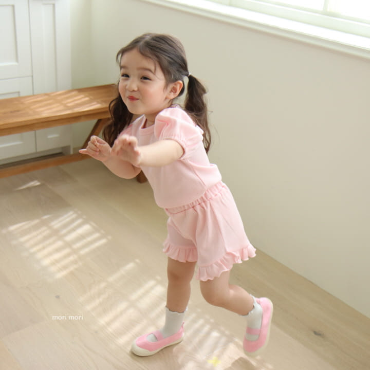 Mori Mori - Korean Children Fashion - #designkidswear - Waffle Ribbon Top Bottom Set - 10