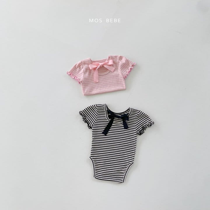 Mos Bebe - Korean Baby Fashion - #babyboutique - Sherbet Back Ribbon Body Suit - 7