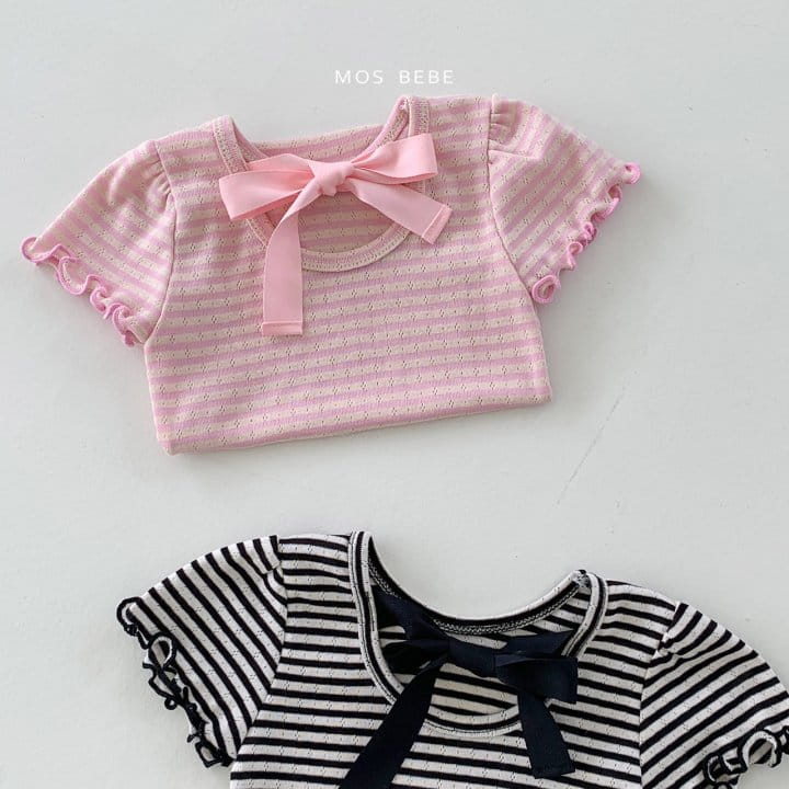 Mos Bebe - Korean Baby Fashion - #babyboutiqueclothing - Sherbet Back Ribbon Body Suit - 8