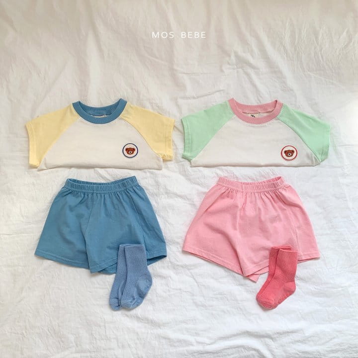 Mos Bebe - Korean Baby Fashion - #babyboutiqueclothing - Ruddily Bear Color Top Bottom Set