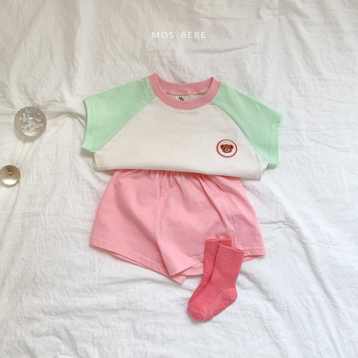Mos Bebe - Korean Baby Fashion - #babyclothing - Ruddily Bear Color Top Bottom Set - 2