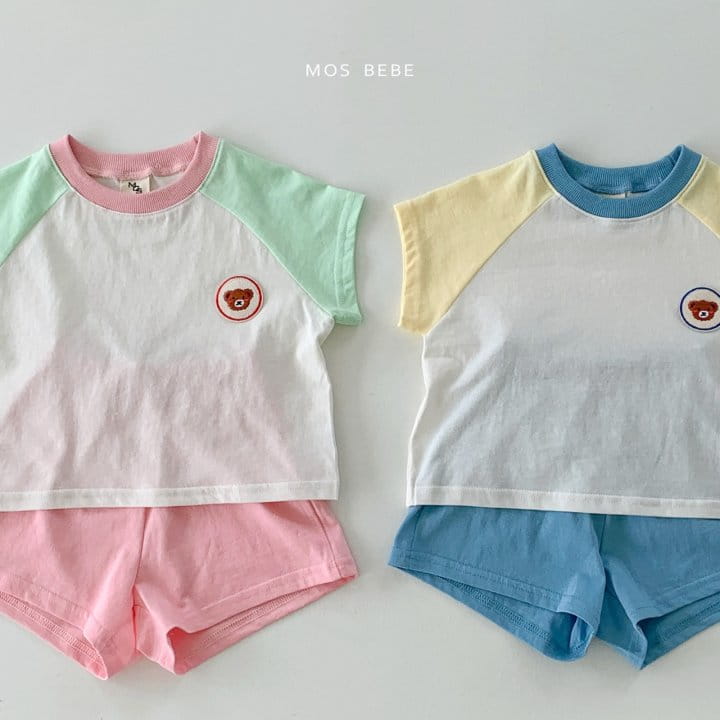 Mos Bebe - Korean Baby Fashion - #babyfashion - Ruddily Bear Color Top Bottom Set - 4