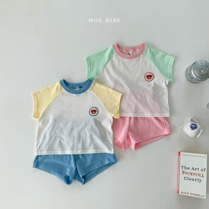 Mos Bebe - Korean Baby Fashion - #babygirlfashion - Ruddily Bear Color Top Bottom Set - 5