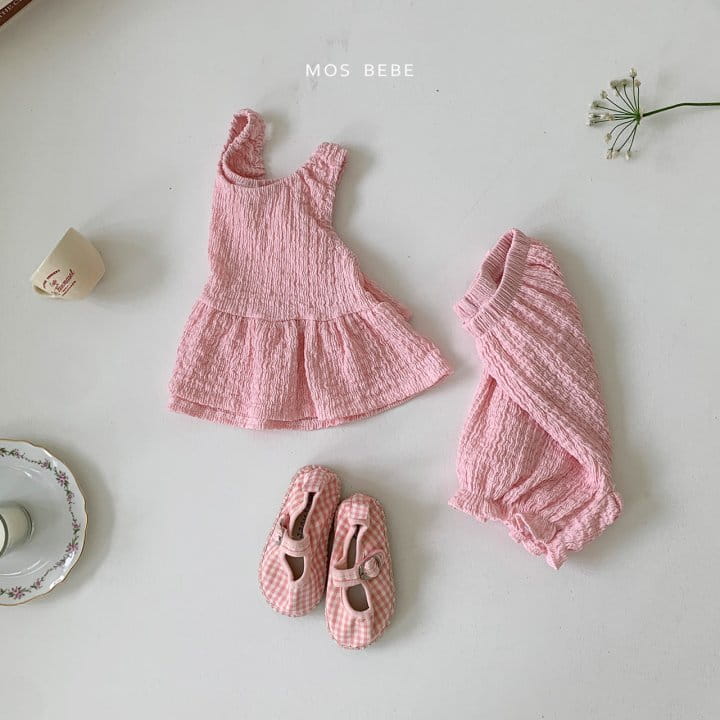 Mos Bebe - Korean Baby Fashion - #babygirlfashion - Cotton Candy Top Bottom Set - 3
