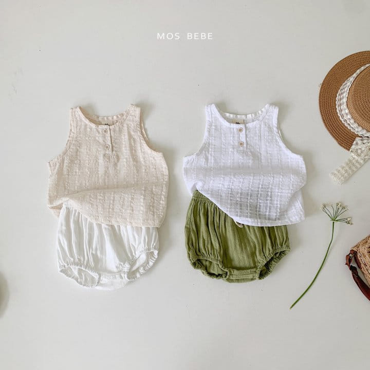 Mos Bebe - Korean Baby Fashion - #babylifestyle - May Button Sleevless Tee