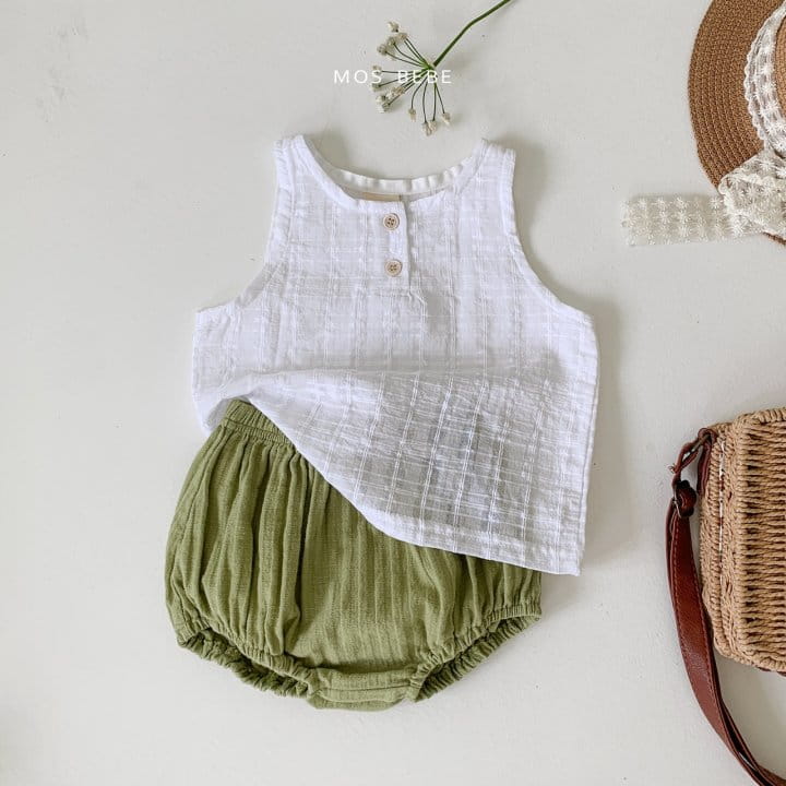 Mos Bebe - Korean Baby Fashion - #babyoninstagram - May Button Sleevless Tee - 2