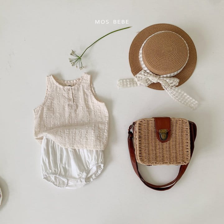 Mos Bebe - Korean Baby Fashion - #babyootd - May Button Sleevless Tee - 3