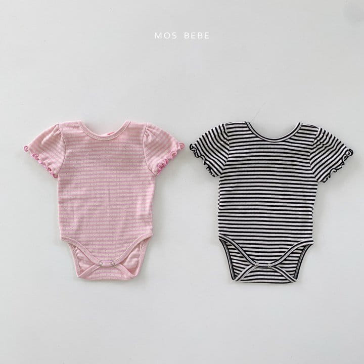 Mos Bebe - Korean Baby Fashion - #babywear - Sherbet Back Ribbon Body Suit - 3