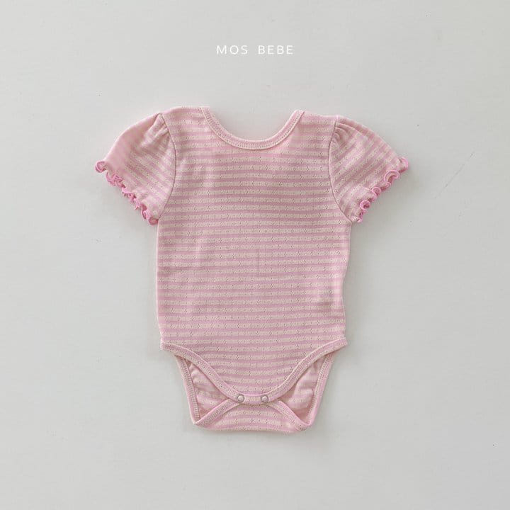 Mos Bebe - Korean Baby Fashion - #babywear - Sherbet Back Ribbon Body Suit - 4