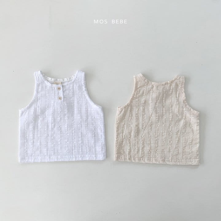 Mos Bebe - Korean Baby Fashion - #onlinebabyboutique - May Button Sleevless Tee - 7