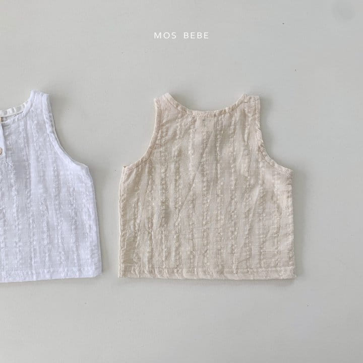 Mos Bebe - Korean Baby Fashion - #onlinebabyshop - May Button Sleevless Tee - 8