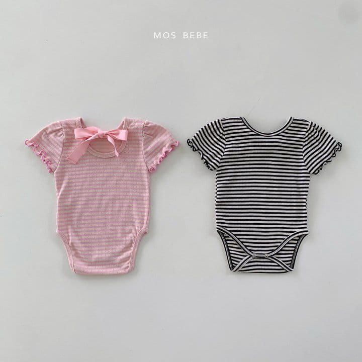 Mos Bebe - Korean Baby Fashion - #smilingbaby - Sherbet Back Ribbon Body Suit - 6