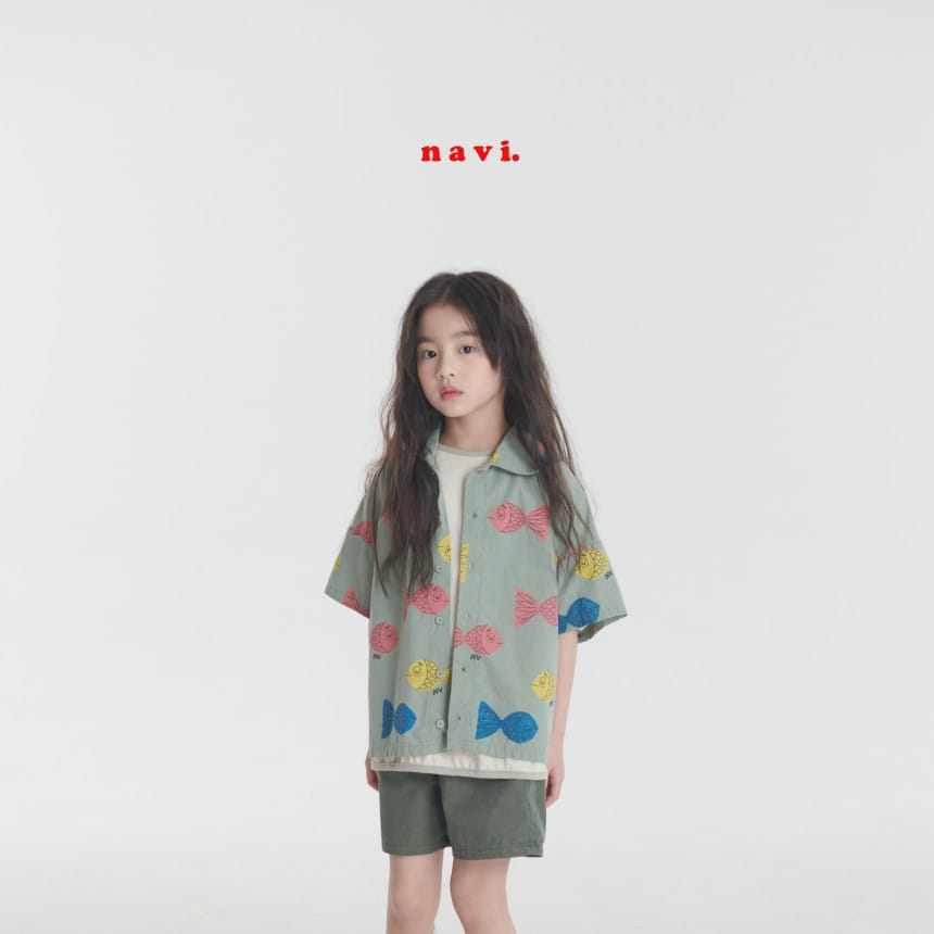 Navi - Korean Children Fashion - #childrensboutique - Fish Shirt - 9