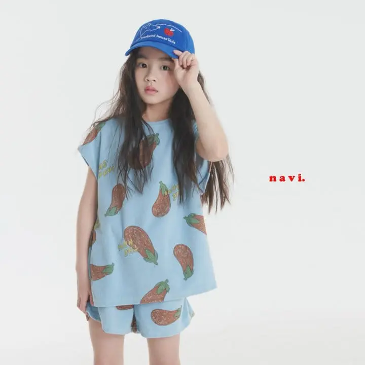Navi - Korean Children Fashion - #kidsshorts - Eggplant Tee