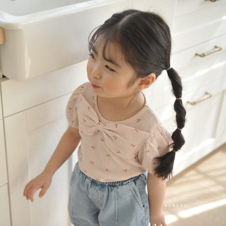 Neneru - Korean Baby Fashion - #babyboutiqueclothing - Flower Ribbon Tee - 3