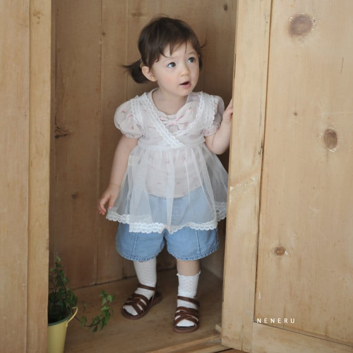 Neneru - Korean Baby Fashion - #babylifestyle - Flower Ribbon Tee - 8