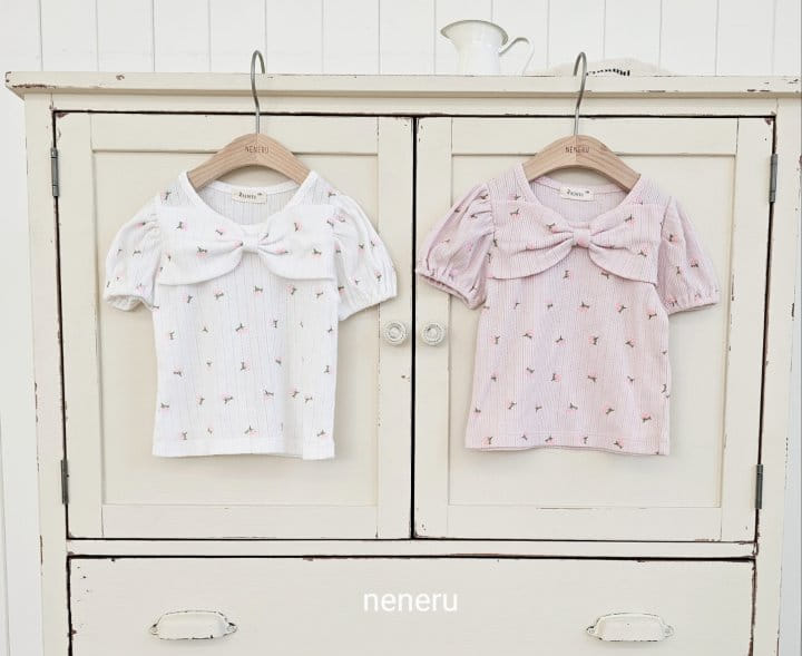 Neneru - Korean Baby Fashion - #babyootd - Flower Ribbon Tee - 10