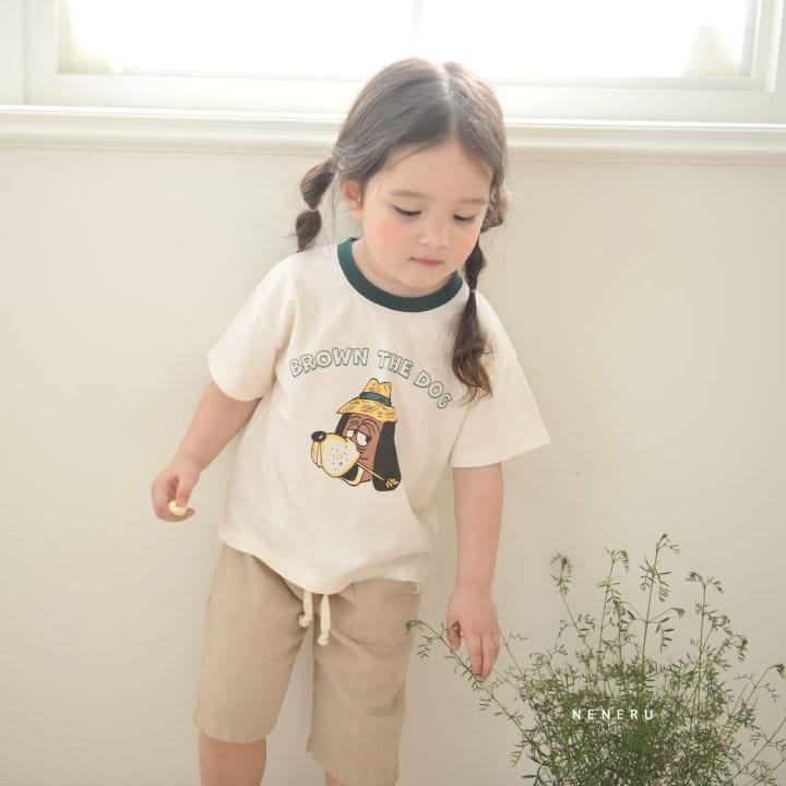 Neneru - Korean Baby Fashion - #babyoutfit - Brown Dog Tee  - 9